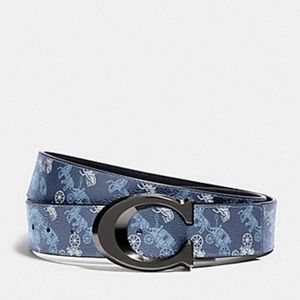 New Coach Signature Buckle Horse and Carriage Cut-To-Size Reversible Belt, 38mm